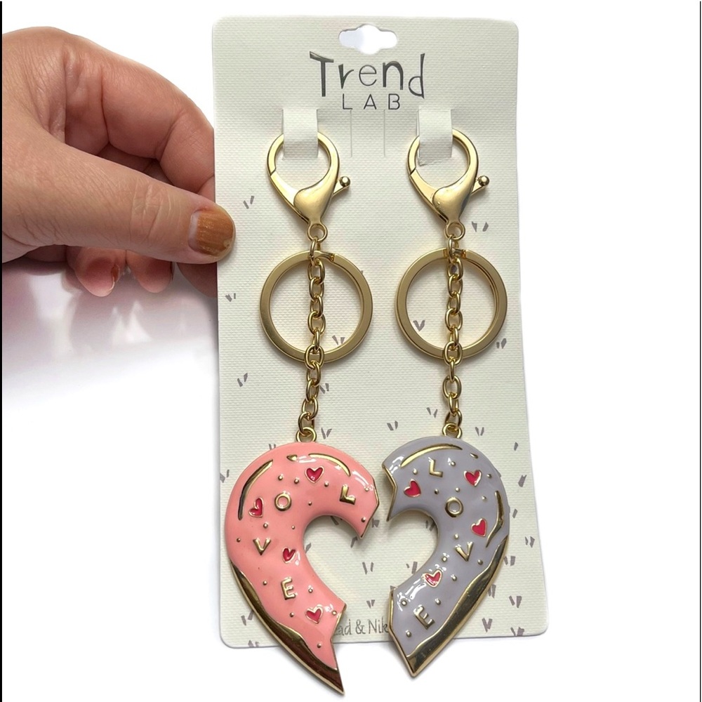 3 for $20 Heart Keychain Give One Keep One Friendship Donut Purse Backpack Charm